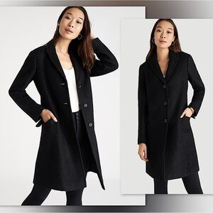 ♣️Ann Taylor Wool Chesterfield Coat in Black, M, NWOT✨